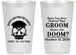 Personalized Bachelor Party 14 oz Frosted Cups - Groom Doom Skull | 40041