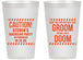 Personalized Bachelor Party 14 oz Frosted Cups - Groom Rhymes Doom | 40042