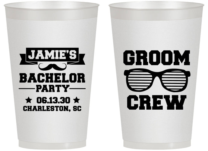 Personalized Bachelor Party 14 oz Frosted Cups - Groom Crew | 40047