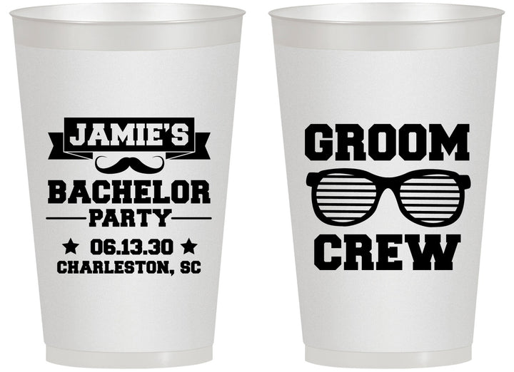 Personalized Bachelor Party 14 oz Frosted Cups - Groom Crew | 40047