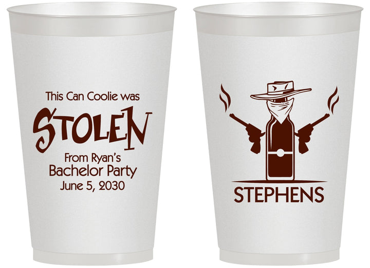 Personalized Bachelor Party 14 oz Frosted Cups - Stolen | 40049