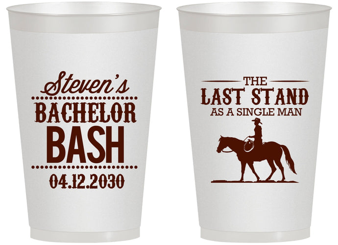 Personalized Bachelor Party 14 oz Frosted Cups - The Last Stand | 40050