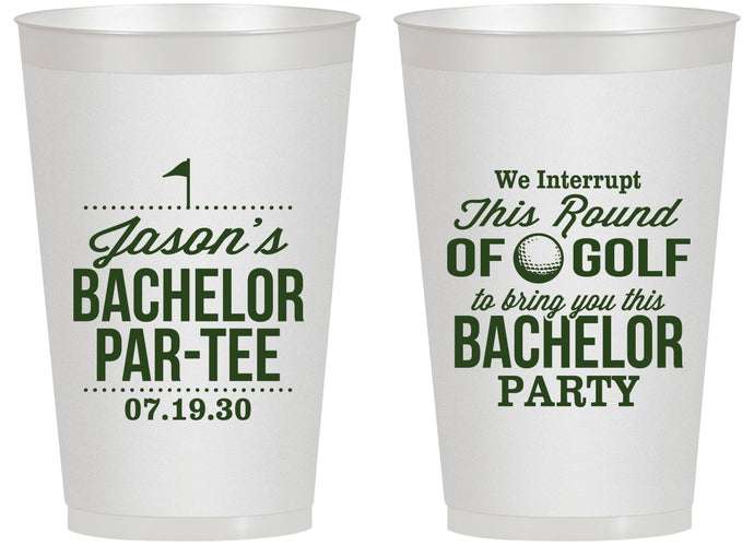 Personalized Bachelor Party 14 oz Frosted Cups - Golf | 40052