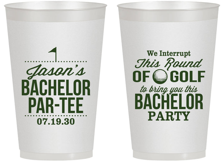Personalized Bachelor Party 14 oz Frosted Cups - Golf | 40052