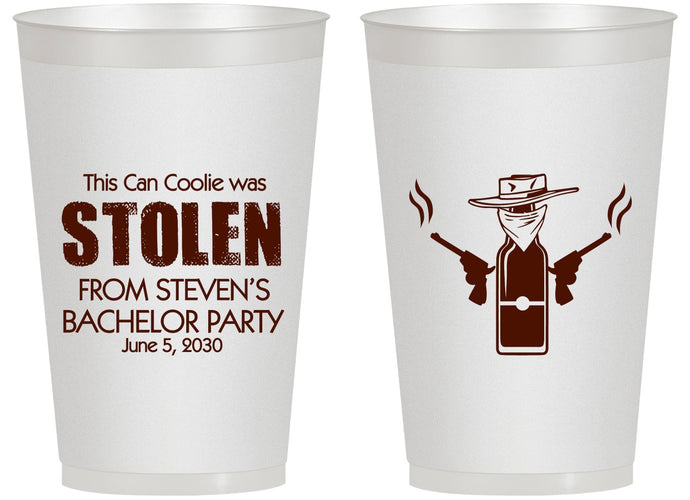 Personalized Bachelor Party 14 oz Frosted Cups - Stolen | 40053