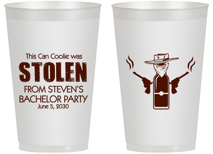 Personalized Bachelor Party 14 oz Frosted Cups - Stolen | 40053