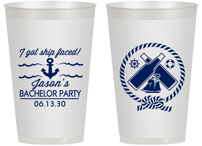 Personalized Bachelor Party 14 oz Frosted Cups - Anchor | 40054