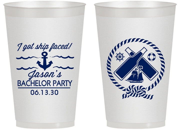 Personalized Bachelor Party 14 oz Frosted Cups - Anchor | 40054