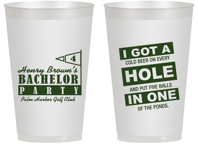 Personalized Bachelor Party 14 oz Frosted Cups - Golf | 40055