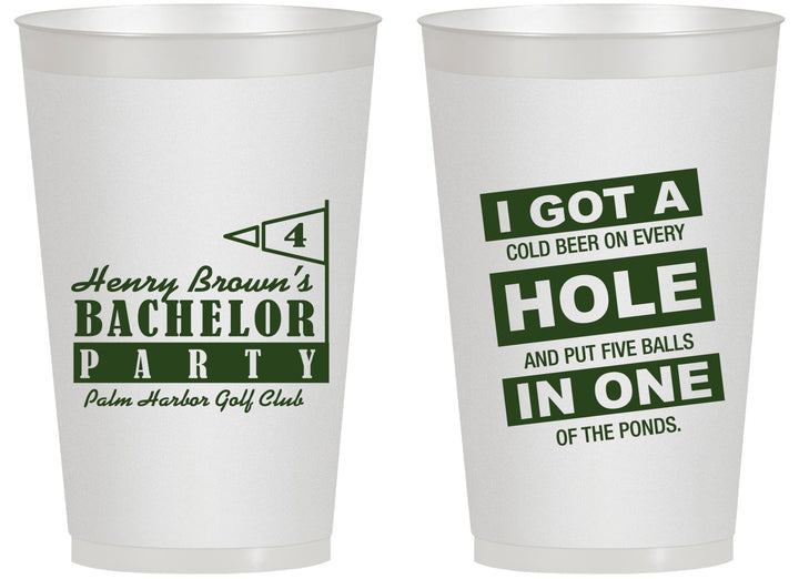 Personalized Bachelor Party 14 oz Frosted Cups - Golf | 40055