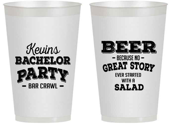 Personalized Bachelor Party 14 oz Frosted Cups - Great Story | 40057
