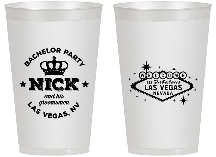 Personalized Bachelor Party 14 oz Frosted Cups - Last Vegas | 40059