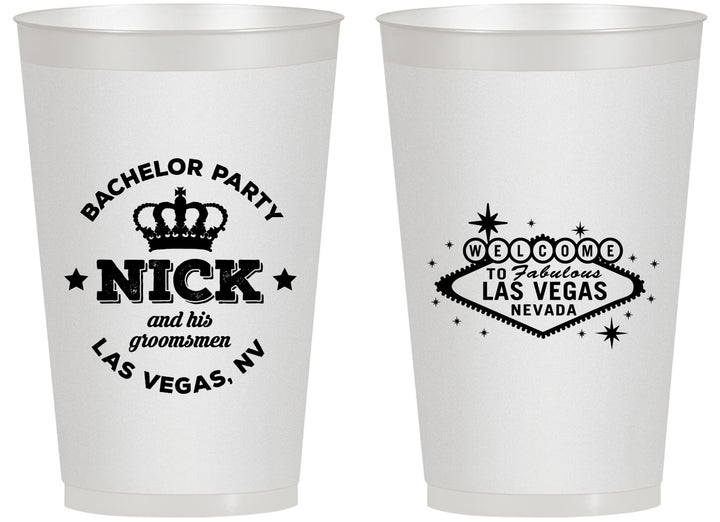 Personalized Bachelor Party 14 oz Frosted Cups - Last Vegas | 40059