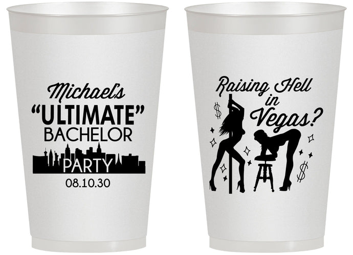 Personalized Bachelor Party 14 oz Frosted Cups - Last Vegas | 40062
