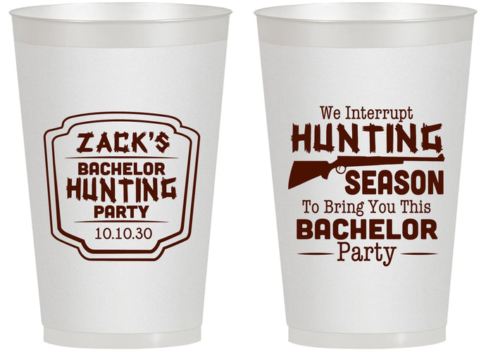 Personalized Bachelor Party 14 oz Frosted Cups - Hunting Season | 40063