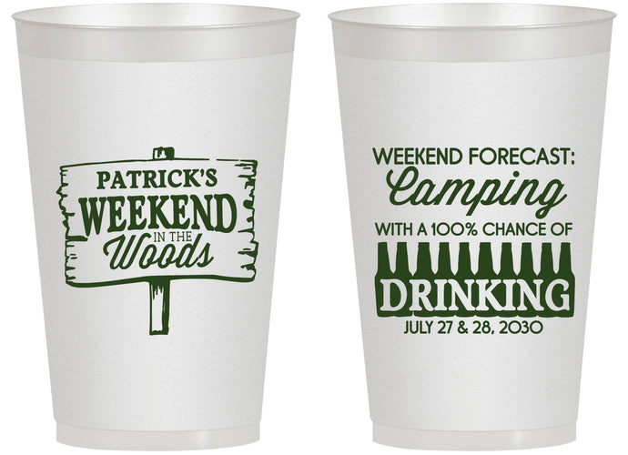 Personalized Bachelor Party 14 oz Frosted Cups - Camping | 40064