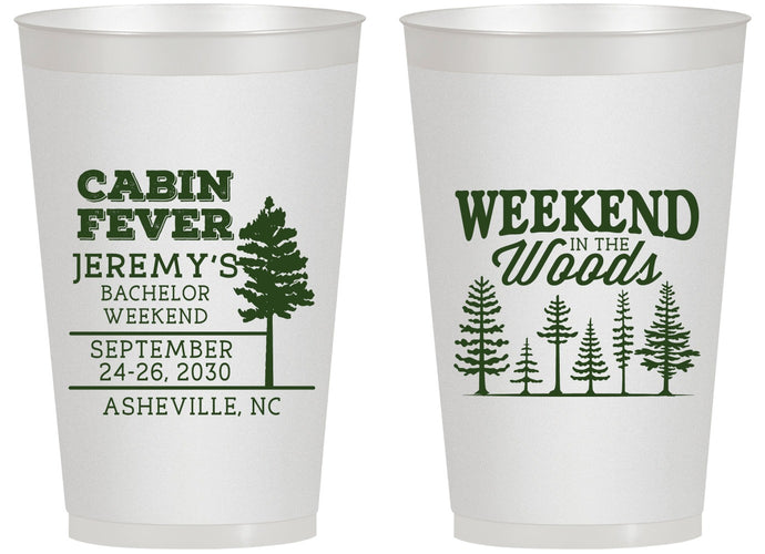 Personalized Bachelor Party 14 oz Frosted Cups - Camping | 40065