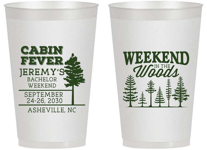 Personalized Bachelor Party 14 oz Frosted Cups - Camping | 40065