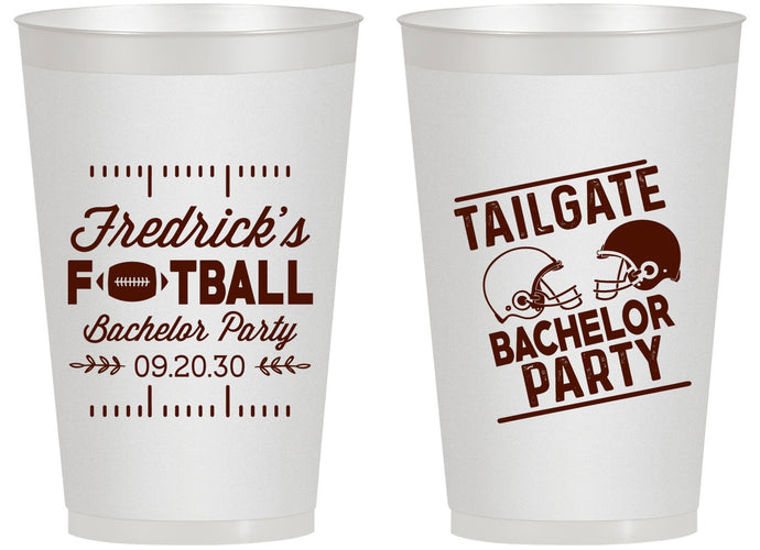 Personalized Bachelor Party 14 oz Frosted Cups - Football | 40067