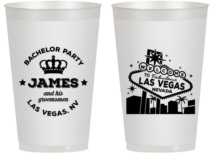 Personalized Bachelor Party 14 oz Frosted Cups - Las Vegas | 40069