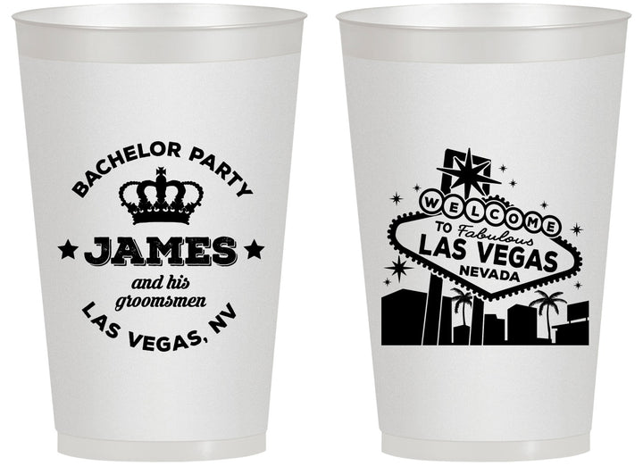 Personalized Bachelor Party 14 oz Frosted Cups - Las Vegas | 40069