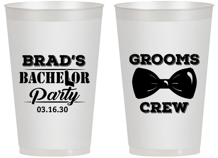 Personalized Bachelor Party 14 oz Frosted Cups - Grooms Crew | 40070