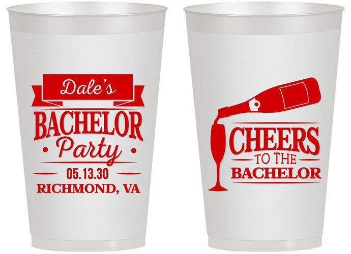 Personalized Bachelor Party 14 oz Frosted Cups - Cheers | 40072