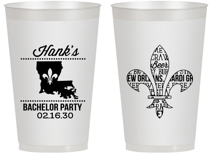 Personalized Bachelor Party 14 oz Frosted Cups - New Orleans | 40074