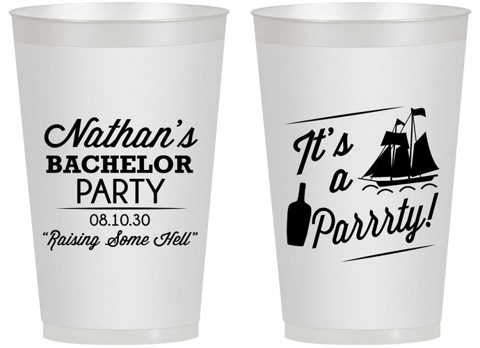 Personalized Bachelor Party 14 oz Frosted Cups - Boat | 40076