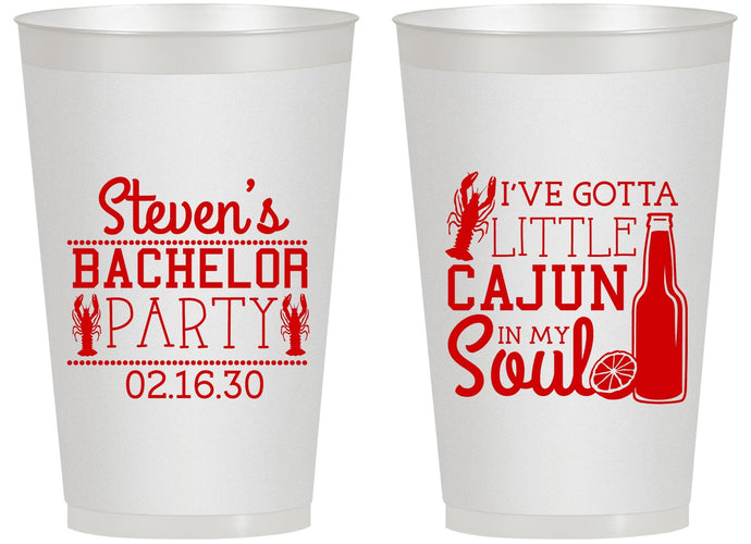 Personalized Bachelor Party 14 oz Frosted Cups - Cajun In My Soul | 40078