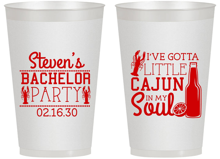 Personalized Bachelor Party 14 oz Frosted Cups - Cajun In My Soul | 40078