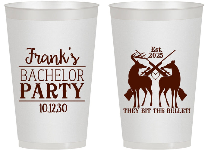 Personalized Bachelor Party 14 oz Frosted Cups - Hunting | 40083