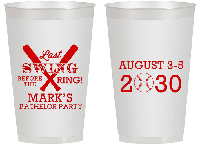 Personalized Bachelor Party 14 oz Frosted Cups - Baseball | 40086
