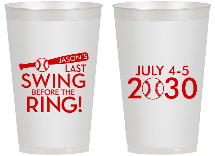 Personalized Bachelor Party 14 oz Frosted Cups - Baseball | 40087