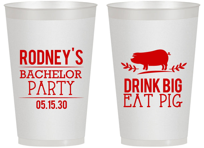 Personalized Bachelor Party 14 oz Frosted Cups - Bbq | 40088