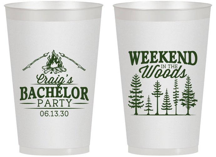 Personalized Bachelor Party 14 oz Frosted Cups - Camping | 40093