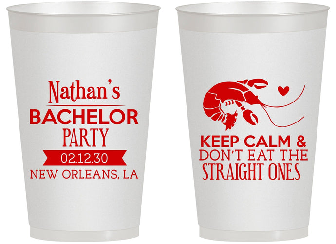 Personalized Bachelor Party 14 oz Frosted Cups - Crawfish Boil | 40094