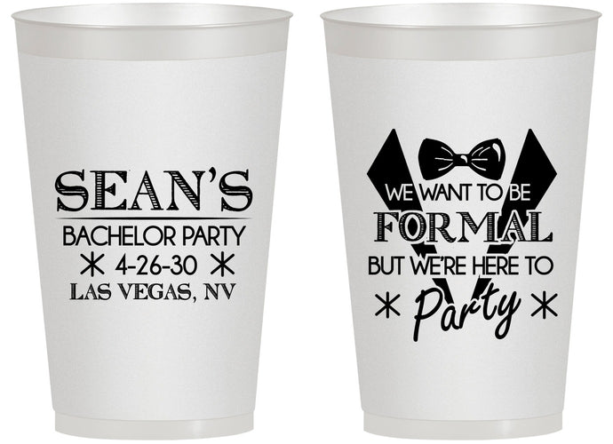 Personalized Bachelor Party 14 oz Frosted Cups - Forma | 40098