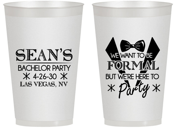 Personalized Bachelor Party 14 oz Frosted Cups - Forma | 40098