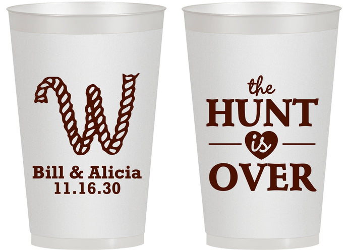 Personalized Wedding 14 oz Frosted Cups - Monogram Hunt Is Over | 406