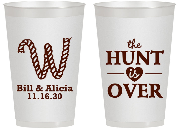 Personalized Wedding 14 oz Frosted Cups - Monogram Hunt Is Over | 406
