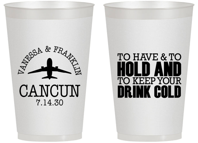 Personalized Wedding 14 oz Frosted Cups - To Have And To Hold | 408