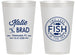 Personalized Wedding 14 oz Frosted Cups - Two Less Fish In The Sea | 421