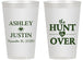 Personalized Wedding 14 oz Frosted Cups - The Hunt Is Over | 422
