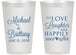 Personalized Wedding 14 oz Frosted Cups - Love Laughter Happily | 432