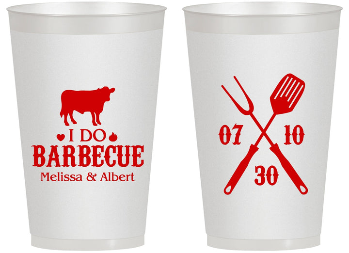 Personalized Wedding 14 oz Frosted Cups - I Do Barbecue Bbq | 433