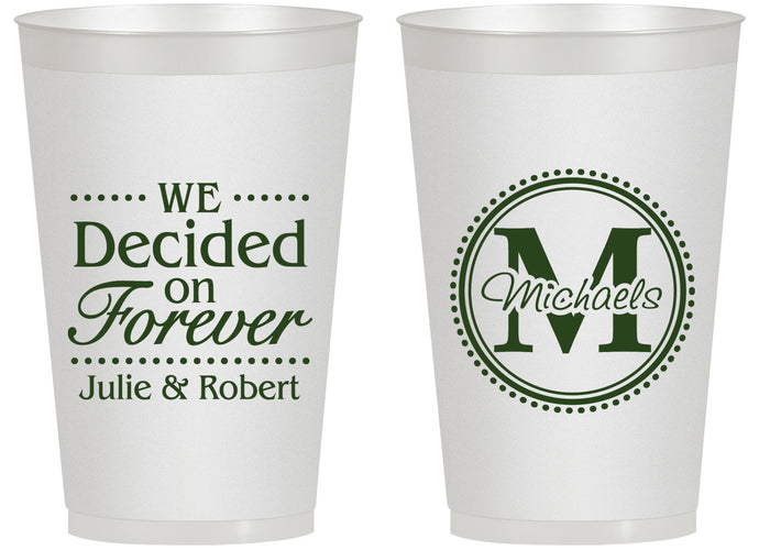 Personalized Wedding 14 oz Frosted Cups - Monogram | 435