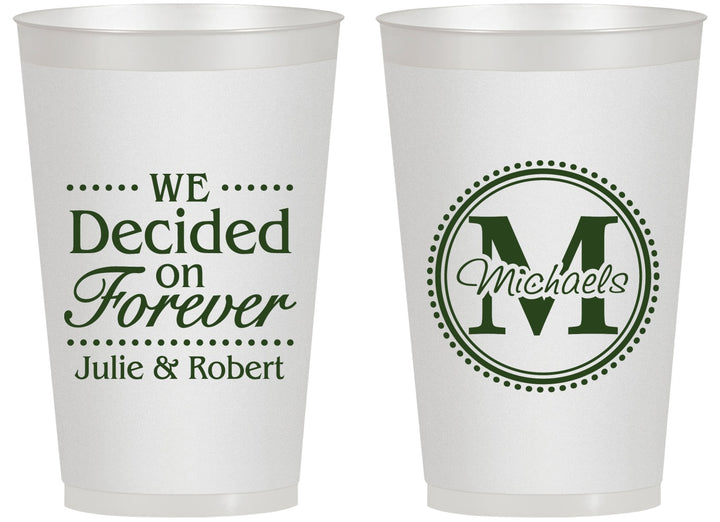 Personalized Wedding 14 oz Frosted Cups - Monogram | 435
