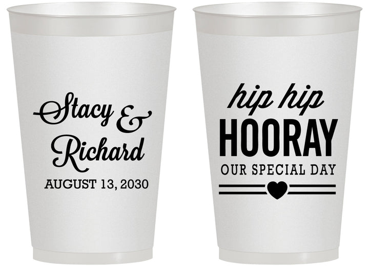 Personalized Wedding 14 oz Frosted Cups - Hip Hop Hooray | 436