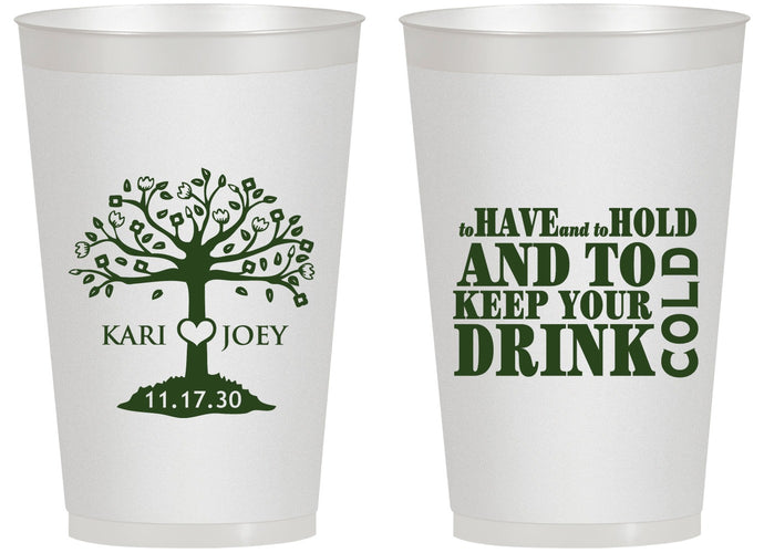 Personalized Wedding 14 oz Frosted Cups - To Have And To Hold | 438